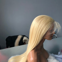 613# Blonde Straight 13X4 Transparent Lace 180  Density straight Wig