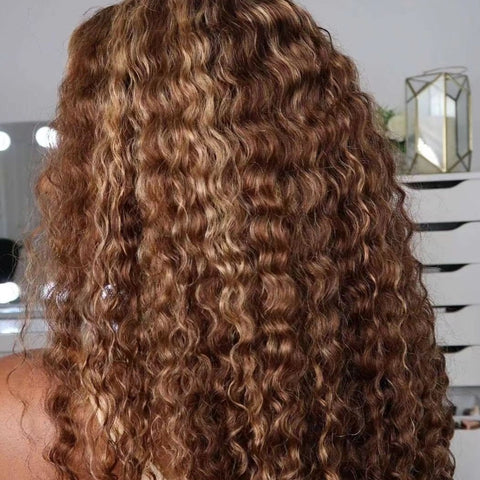 Highlight Wig! 13X4 Transparent Lace Curly Color Wig