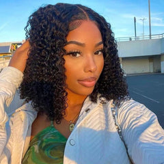 4x4 Transparent Lace Curly Wig 180 Density